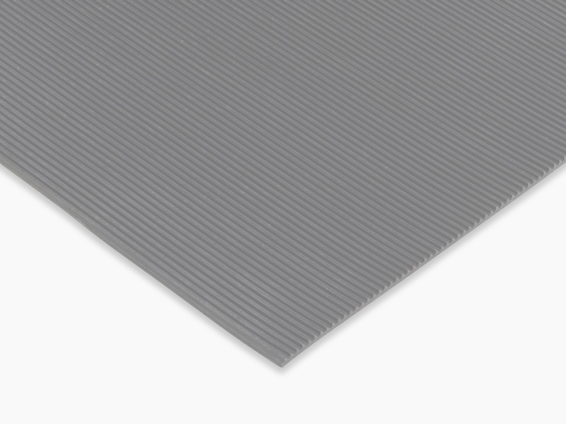 Gummiläufer feine Rippen grau, 3 mm | Meterware | 100 cm breit